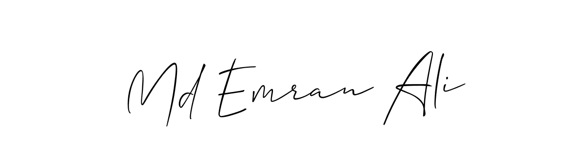 Make a short Md Emran Ali signature style. Manage your documents anywhere anytime using Allison_Script. Create and add eSignatures, submit forms, share and send files easily. Md Emran Ali signature style 2 images and pictures png