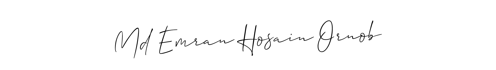 Similarly Allison_Script is the best handwritten signature design. Signature creator online .You can use it as an online autograph creator for name Md Emran Hosain Ornob. Md Emran Hosain Ornob signature style 2 images and pictures png