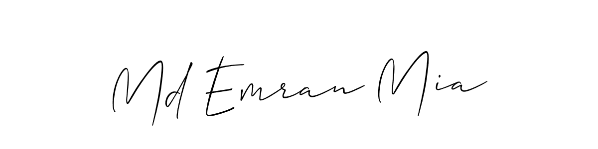 Similarly Allison_Script is the best handwritten signature design. Signature creator online .You can use it as an online autograph creator for name Md Emran Mia. Md Emran Mia signature style 2 images and pictures png