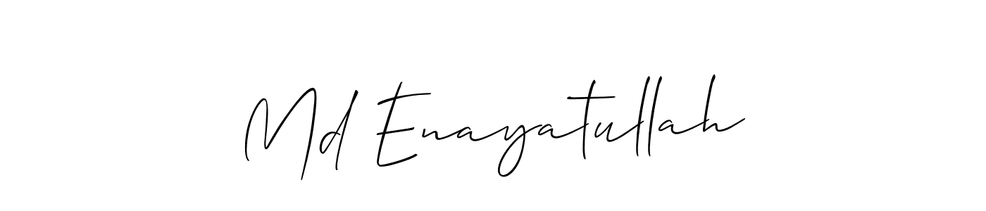 Create a beautiful signature design for name Md Enayatullah. With this signature (Allison_Script) fonts, you can make a handwritten signature for free. Md Enayatullah signature style 2 images and pictures png
