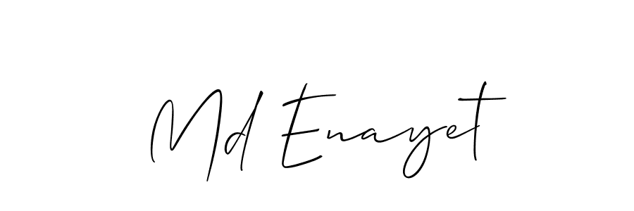 Use a signature maker to create a handwritten signature online. With this signature software, you can design (Allison_Script) your own signature for name Md Enayet. Md Enayet signature style 2 images and pictures png