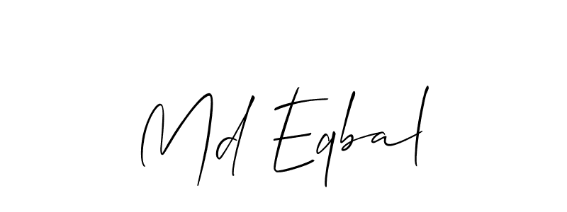 Make a beautiful signature design for name Md Eqbal. With this signature (Allison_Script) style, you can create a handwritten signature for free. Md Eqbal signature style 2 images and pictures png