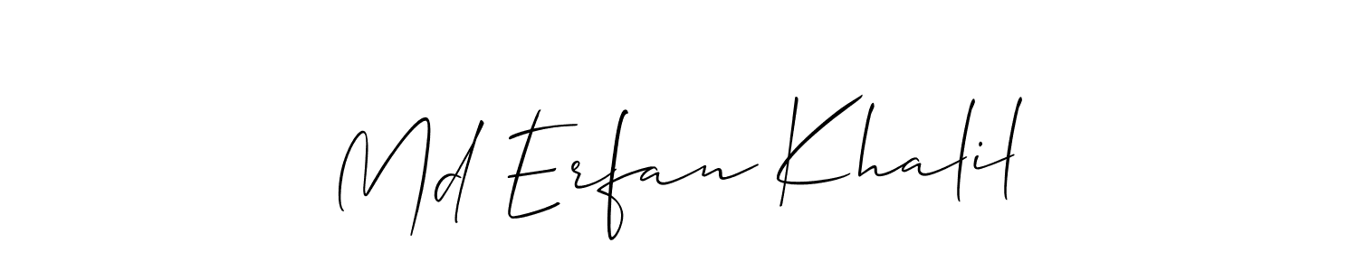 Check out images of Autograph of Md Erfan Khalil name. Actor Md Erfan Khalil Signature Style. Allison_Script is a professional sign style online. Md Erfan Khalil signature style 2 images and pictures png