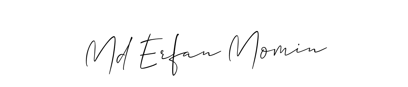 Create a beautiful signature design for name Md Erfan Momin. With this signature (Allison_Script) fonts, you can make a handwritten signature for free. Md Erfan Momin signature style 2 images and pictures png
