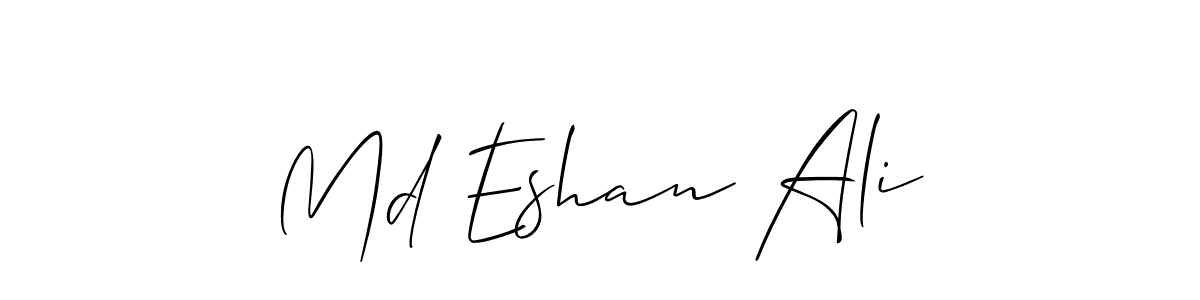 How to make Md Eshan Ali name signature. Use Allison_Script style for creating short signs online. This is the latest handwritten sign. Md Eshan Ali signature style 2 images and pictures png