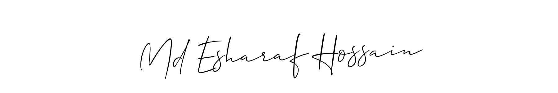 Use a signature maker to create a handwritten signature online. With this signature software, you can design (Allison_Script) your own signature for name Md Esharaf Hossain. Md Esharaf Hossain signature style 2 images and pictures png