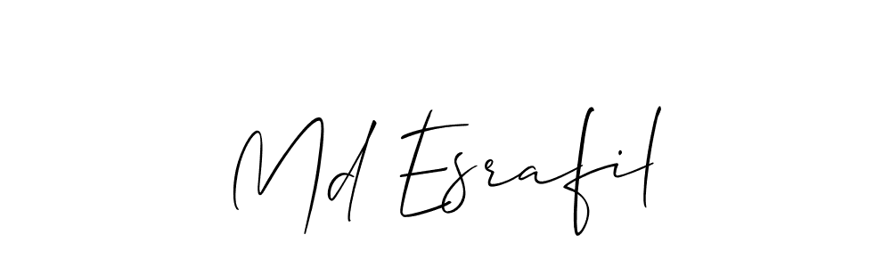 It looks lik you need a new signature style for name Md Esrafil. Design unique handwritten (Allison_Script) signature with our free signature maker in just a few clicks. Md Esrafil signature style 2 images and pictures png