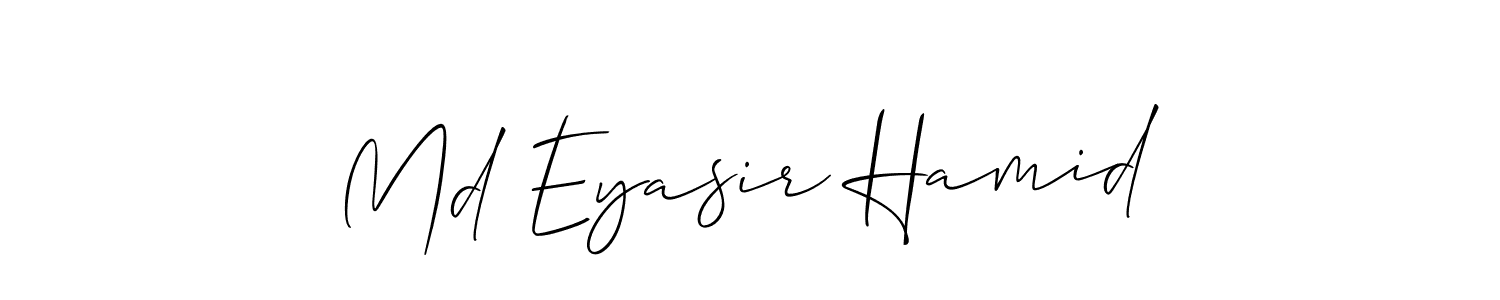 Md Eyasir Hamid stylish signature style. Best Handwritten Sign (Allison_Script) for my name. Handwritten Signature Collection Ideas for my name Md Eyasir Hamid. Md Eyasir Hamid signature style 2 images and pictures png