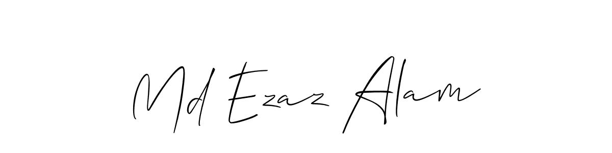 if you are searching for the best signature style for your name Md Ezaz Alam. so please give up your signature search. here we have designed multiple signature styles  using Allison_Script. Md Ezaz Alam signature style 2 images and pictures png