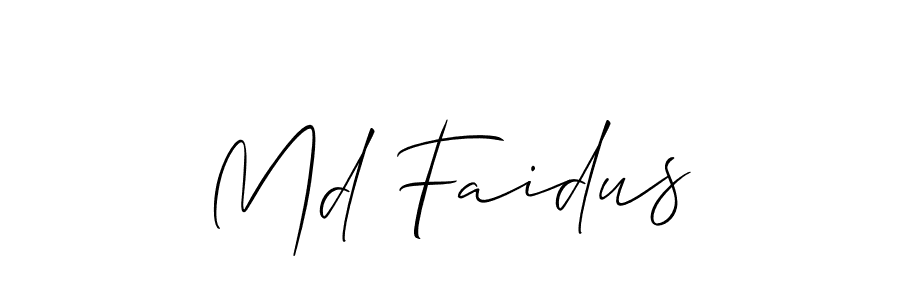 Make a beautiful signature design for name Md Faidus. With this signature (Allison_Script) style, you can create a handwritten signature for free. Md Faidus signature style 2 images and pictures png