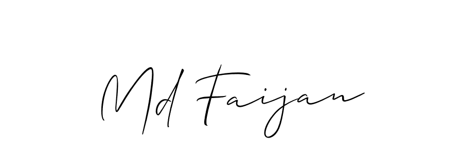 The best way (Allison_Script) to make a short signature is to pick only two or three words in your name. The name Md Faijan include a total of six letters. For converting this name. Md Faijan signature style 2 images and pictures png