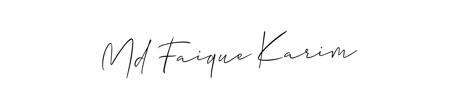 Make a beautiful signature design for name Md Faique Karim. With this signature (Allison_Script) style, you can create a handwritten signature for free. Md Faique Karim signature style 2 images and pictures png