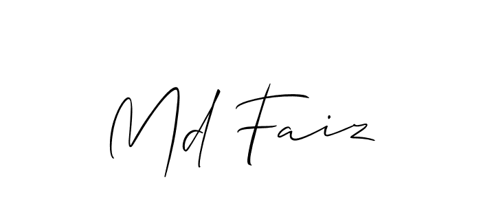 The best way (Allison_Script) to make a short signature is to pick only two or three words in your name. The name Md Faiz include a total of six letters. For converting this name. Md Faiz signature style 2 images and pictures png