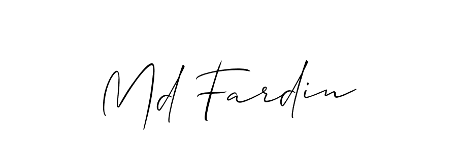 Create a beautiful signature design for name Md Fardin. With this signature (Allison_Script) fonts, you can make a handwritten signature for free. Md Fardin signature style 2 images and pictures png