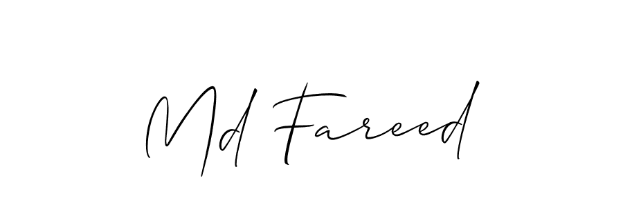 Design your own signature with our free online signature maker. With this signature software, you can create a handwritten (Allison_Script) signature for name Md Fareed. Md Fareed signature style 2 images and pictures png