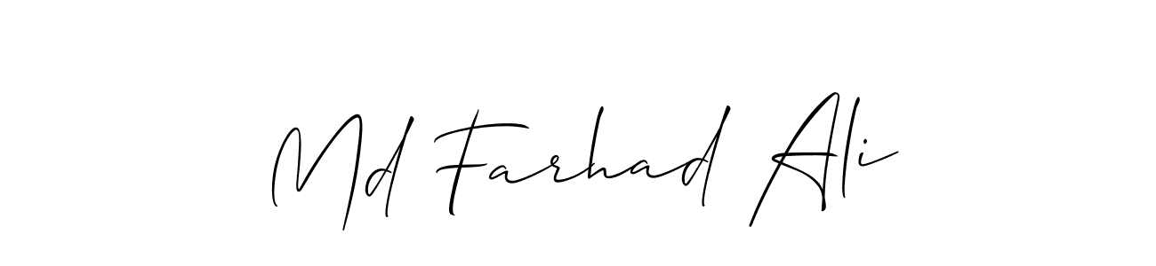 Allison_Script is a professional signature style that is perfect for those who want to add a touch of class to their signature. It is also a great choice for those who want to make their signature more unique. Get Md Farhad Ali name to fancy signature for free. Md Farhad Ali signature style 2 images and pictures png