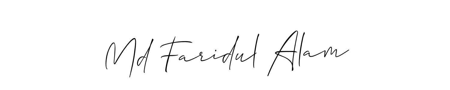 if you are searching for the best signature style for your name Md Faridul Alam. so please give up your signature search. here we have designed multiple signature styles  using Allison_Script. Md Faridul Alam signature style 2 images and pictures png