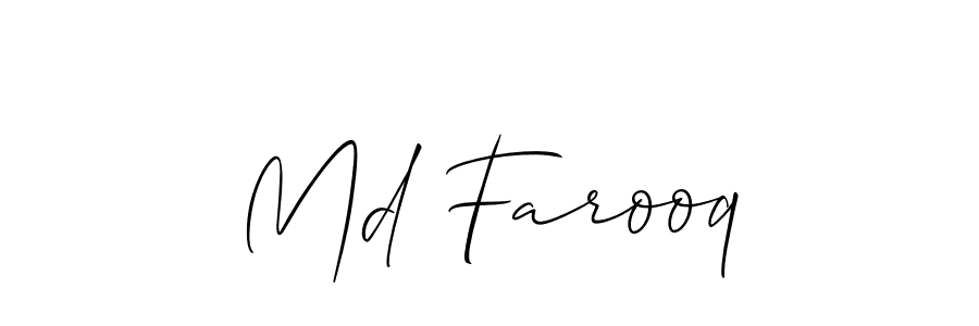 How to make Md Farooq name signature. Use Allison_Script style for creating short signs online. This is the latest handwritten sign. Md Farooq signature style 2 images and pictures png