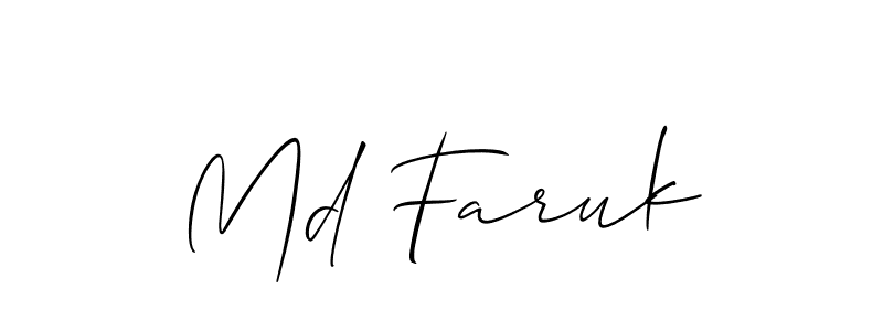 How to make Md Faruk signature? Allison_Script is a professional autograph style. Create handwritten signature for Md Faruk name. Md Faruk signature style 2 images and pictures png