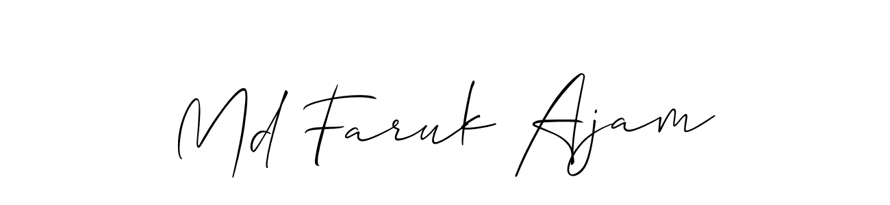 Md Faruk Ajam stylish signature style. Best Handwritten Sign (Allison_Script) for my name. Handwritten Signature Collection Ideas for my name Md Faruk Ajam. Md Faruk Ajam signature style 2 images and pictures png