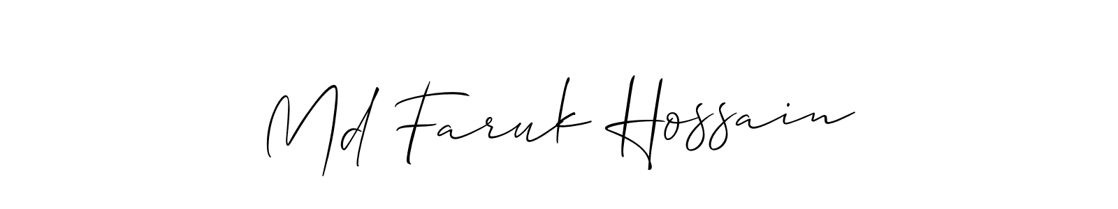 Md Faruk Hossain stylish signature style. Best Handwritten Sign (Allison_Script) for my name. Handwritten Signature Collection Ideas for my name Md Faruk Hossain. Md Faruk Hossain signature style 2 images and pictures png
