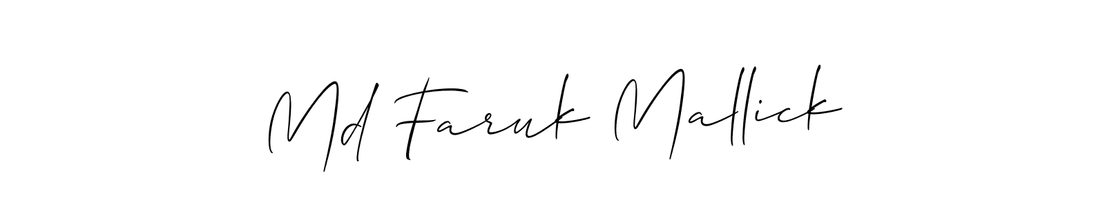How to Draw Md Faruk Mallick signature style? Allison_Script is a latest design signature styles for name Md Faruk Mallick. Md Faruk Mallick signature style 2 images and pictures png