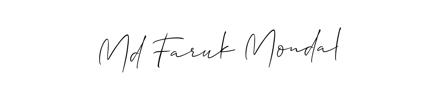 How to make Md Faruk Mondal name signature. Use Allison_Script style for creating short signs online. This is the latest handwritten sign. Md Faruk Mondal signature style 2 images and pictures png