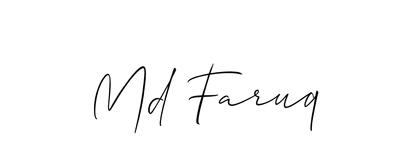 Design your own signature with our free online signature maker. With this signature software, you can create a handwritten (Allison_Script) signature for name Md Faruq. Md Faruq signature style 2 images and pictures png