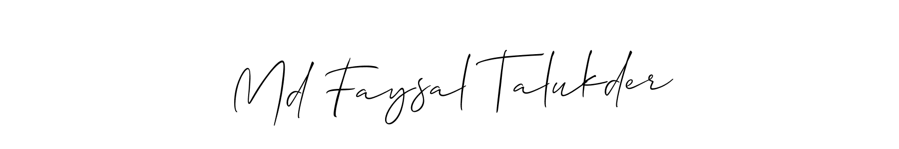 Make a beautiful signature design for name Md Faysal Talukder. With this signature (Allison_Script) style, you can create a handwritten signature for free. Md Faysal Talukder signature style 2 images and pictures png