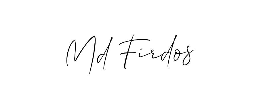 Similarly Allison_Script is the best handwritten signature design. Signature creator online .You can use it as an online autograph creator for name Md Firdos. Md Firdos signature style 2 images and pictures png