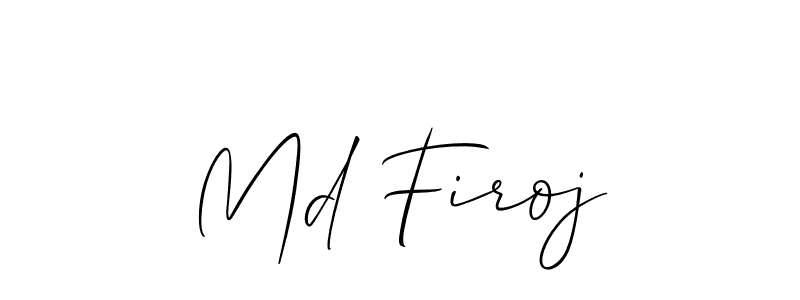 Create a beautiful signature design for name Md Firoj. With this signature (Allison_Script) fonts, you can make a handwritten signature for free. Md Firoj signature style 2 images and pictures png