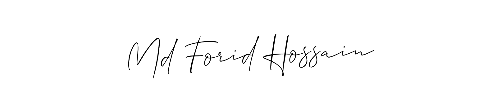 How to make Md Forid Hossain signature? Allison_Script is a professional autograph style. Create handwritten signature for Md Forid Hossain name. Md Forid Hossain signature style 2 images and pictures png