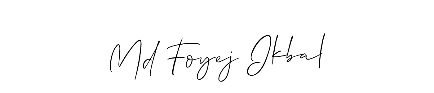 How to Draw Md Foyej Ikbal signature style? Allison_Script is a latest design signature styles for name Md Foyej Ikbal. Md Foyej Ikbal signature style 2 images and pictures png