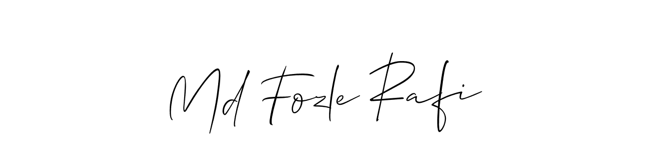 Use a signature maker to create a handwritten signature online. With this signature software, you can design (Allison_Script) your own signature for name Md Fozle Rafi. Md Fozle Rafi signature style 2 images and pictures png