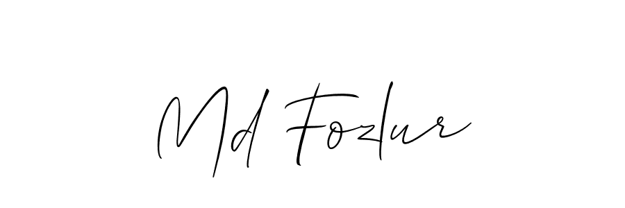 How to make Md Fozlur name signature. Use Allison_Script style for creating short signs online. This is the latest handwritten sign. Md Fozlur signature style 2 images and pictures png