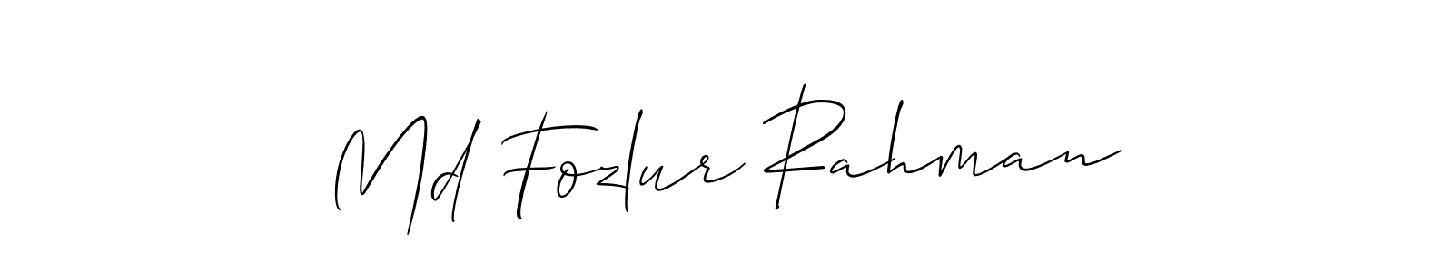 It looks lik you need a new signature style for name Md Fozlur Rahman. Design unique handwritten (Allison_Script) signature with our free signature maker in just a few clicks. Md Fozlur Rahman signature style 2 images and pictures png