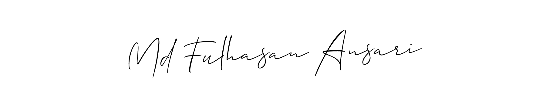 Similarly Allison_Script is the best handwritten signature design. Signature creator online .You can use it as an online autograph creator for name Md Fulhasan Ansari. Md Fulhasan Ansari signature style 2 images and pictures png