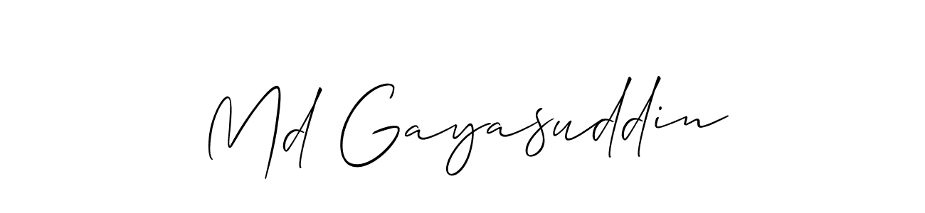 Make a beautiful signature design for name Md Gayasuddin. With this signature (Allison_Script) style, you can create a handwritten signature for free. Md Gayasuddin signature style 2 images and pictures png