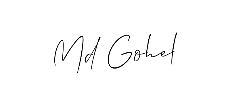 Make a short Md Gohel signature style. Manage your documents anywhere anytime using Allison_Script. Create and add eSignatures, submit forms, share and send files easily. Md Gohel signature style 2 images and pictures png