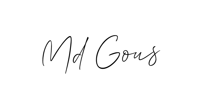 Make a beautiful signature design for name Md Gous. With this signature (Allison_Script) style, you can create a handwritten signature for free. Md Gous signature style 2 images and pictures png