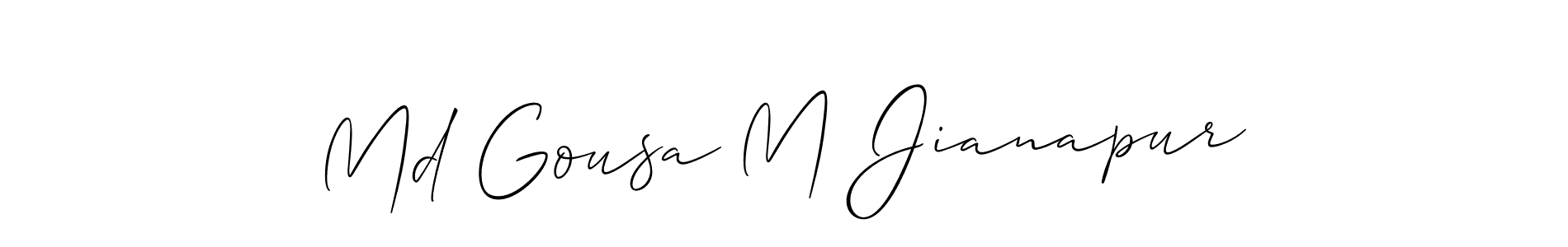 Create a beautiful signature design for name Md Gousa M Jianapur. With this signature (Allison_Script) fonts, you can make a handwritten signature for free. Md Gousa M Jianapur signature style 2 images and pictures png