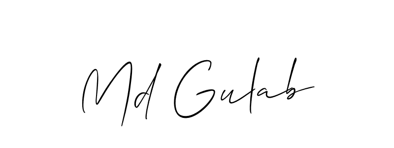 Create a beautiful signature design for name Md Gulab. With this signature (Allison_Script) fonts, you can make a handwritten signature for free. Md Gulab signature style 2 images and pictures png