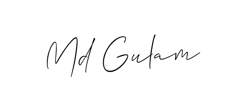 Make a beautiful signature design for name Md Gulam. With this signature (Allison_Script) style, you can create a handwritten signature for free. Md Gulam signature style 2 images and pictures png