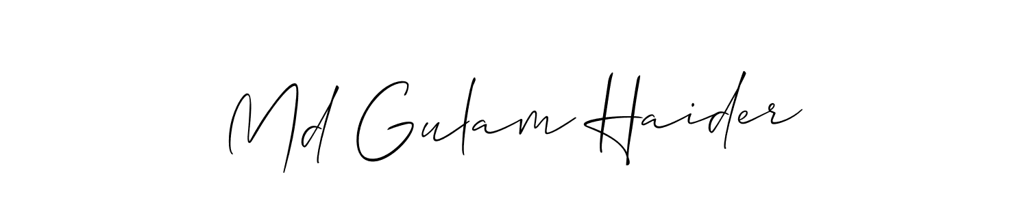 It looks lik you need a new signature style for name Md Gulam Haider. Design unique handwritten (Allison_Script) signature with our free signature maker in just a few clicks. Md Gulam Haider signature style 2 images and pictures png