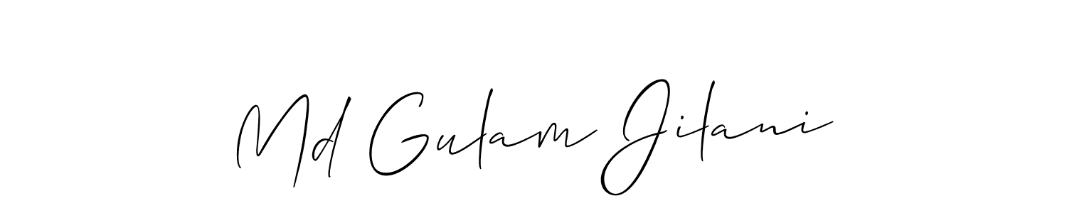 Make a beautiful signature design for name Md Gulam Jilani. With this signature (Allison_Script) style, you can create a handwritten signature for free. Md Gulam Jilani signature style 2 images and pictures png