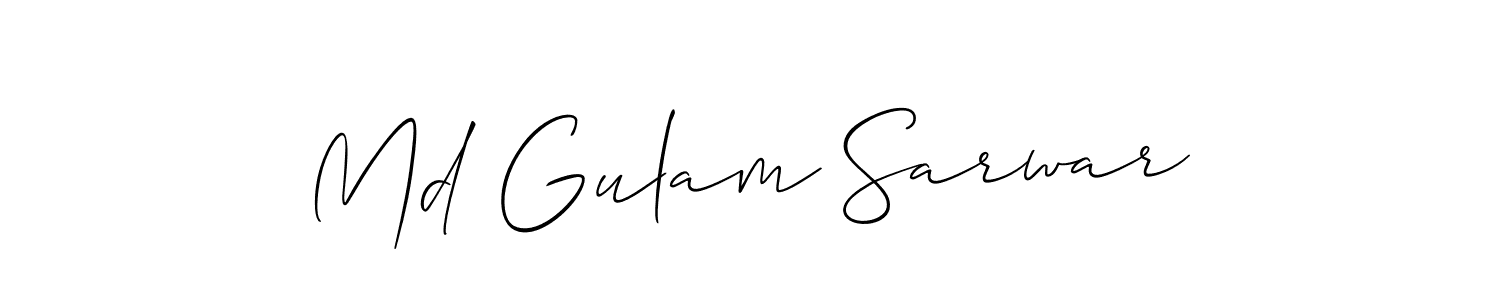 Also we have Md Gulam Sarwar name is the best signature style. Create professional handwritten signature collection using Allison_Script autograph style. Md Gulam Sarwar signature style 2 images and pictures png