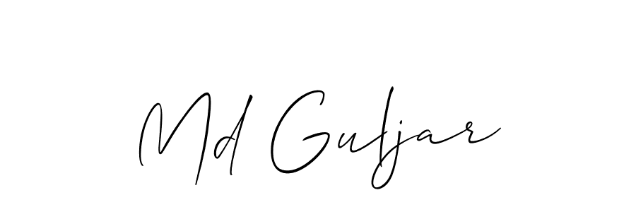 Make a short Md Guljar signature style. Manage your documents anywhere anytime using Allison_Script. Create and add eSignatures, submit forms, share and send files easily. Md Guljar signature style 2 images and pictures png