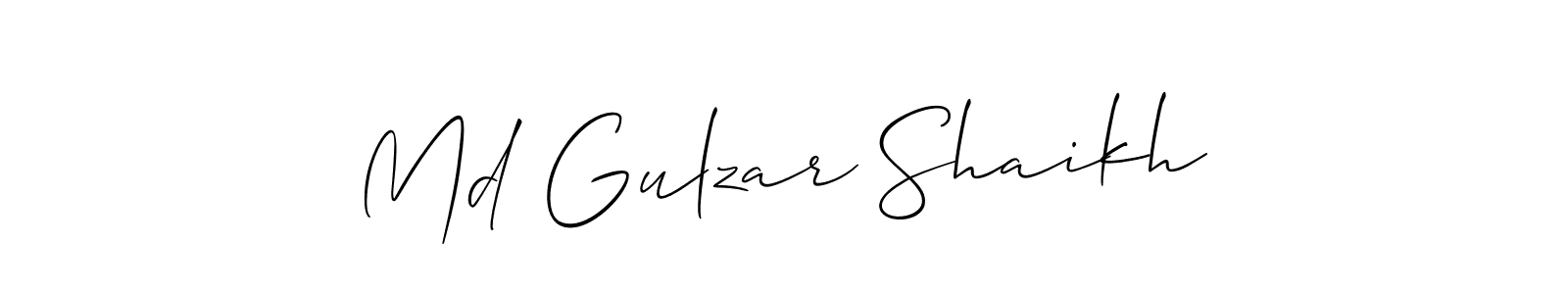 Design your own signature with our free online signature maker. With this signature software, you can create a handwritten (Allison_Script) signature for name Md Gulzar Shaikh. Md Gulzar Shaikh signature style 2 images and pictures png