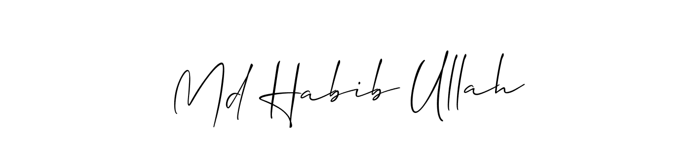 Use a signature maker to create a handwritten signature online. With this signature software, you can design (Allison_Script) your own signature for name Md Habib Ullah. Md Habib Ullah signature style 2 images and pictures png