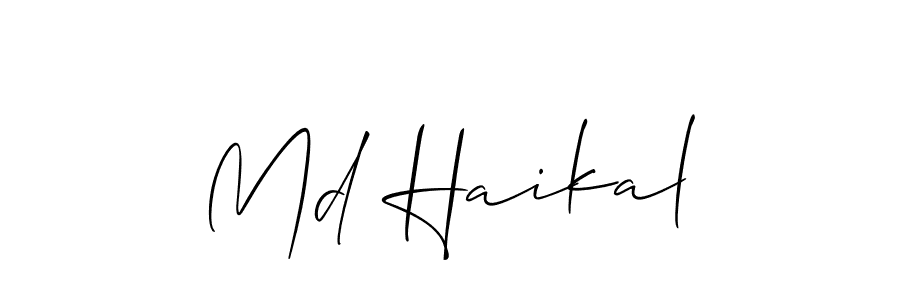 It looks lik you need a new signature style for name Md Haikal. Design unique handwritten (Allison_Script) signature with our free signature maker in just a few clicks. Md Haikal signature style 2 images and pictures png